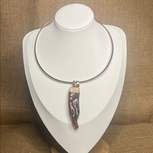 Elegant Baltic Amber Dark Honey and Sterling Silver 925 Pendant.